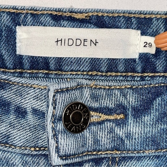 HIDDEN JEANS Tracey High Rise Straight Crop Frayed Raw Hem Jeans HD-253 29 - Picture 11 of 13